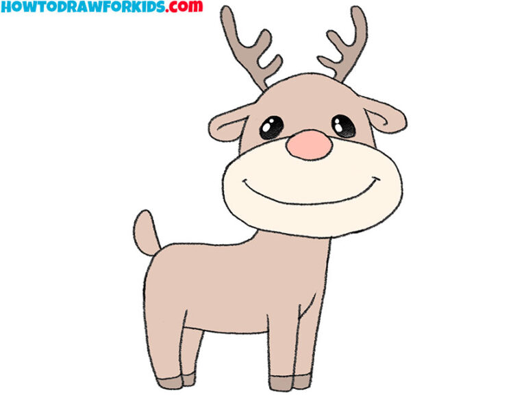 How to Draw a Simple Reindeer Easy Drawing Tutorial For Kids