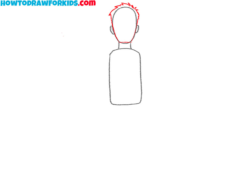 Draw the hairstyle from behind
