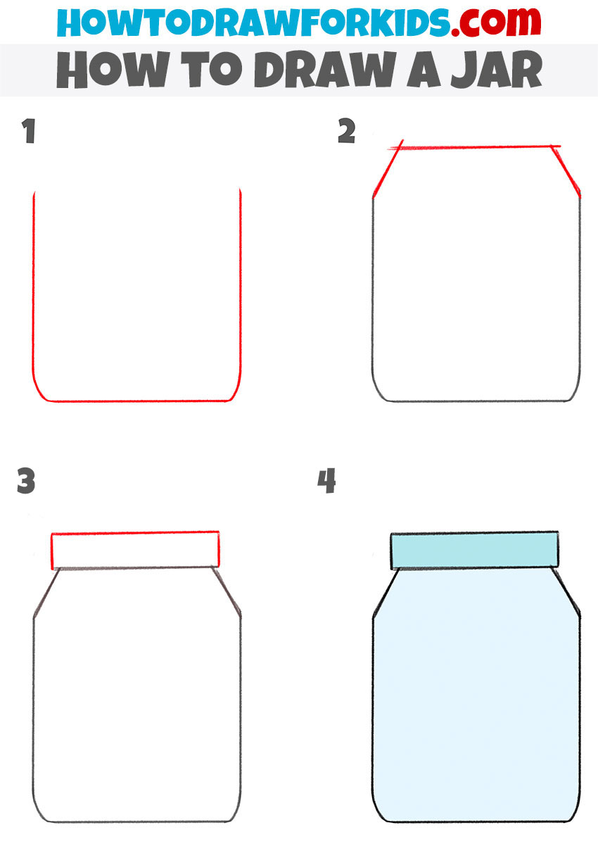 How to draw a jar step by step