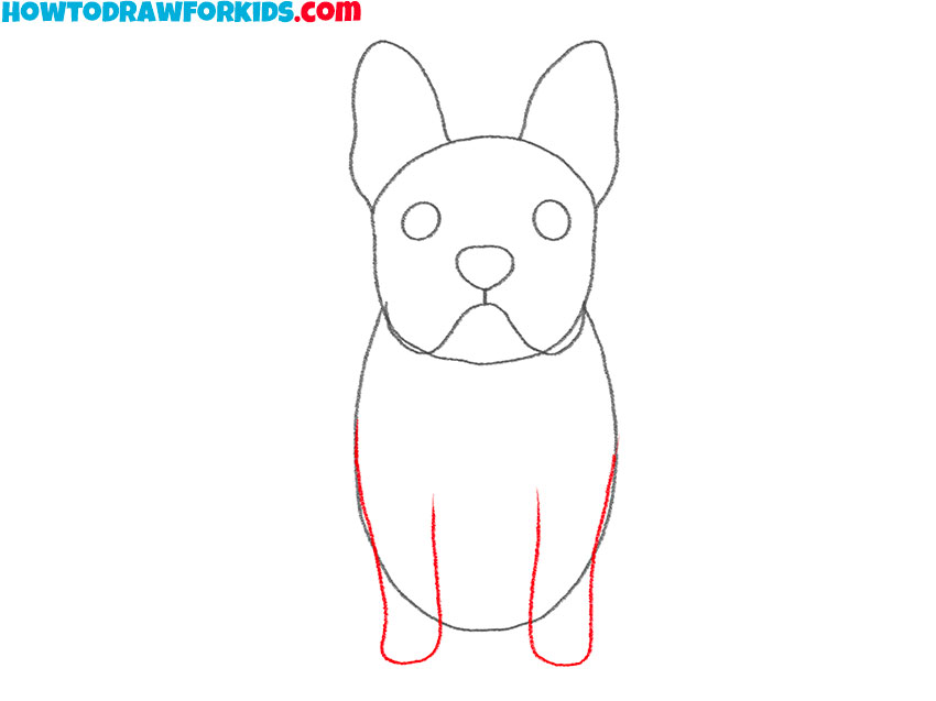 Draw the front legs