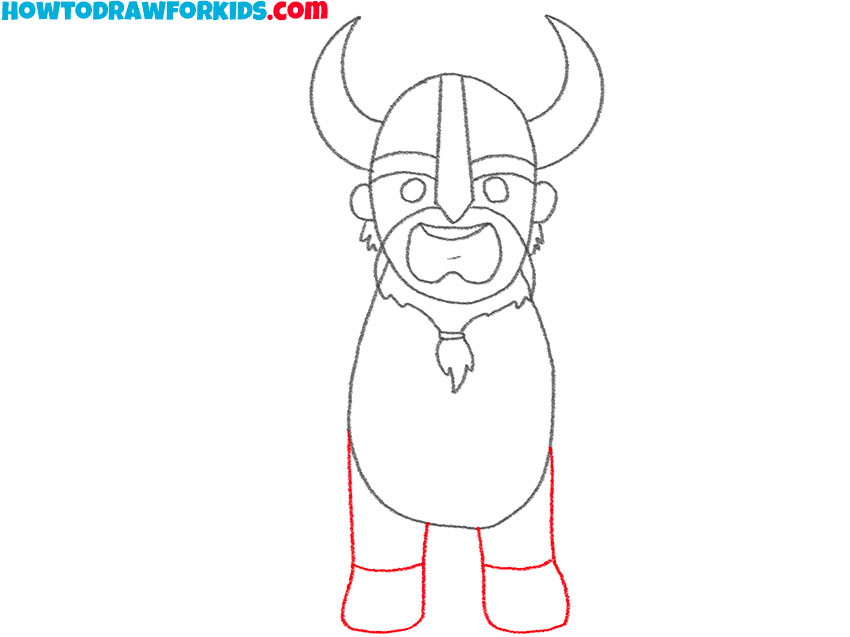 Illustrate the Viking’s legs