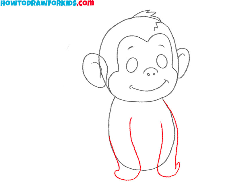 Draw the arms of the chimpanzee