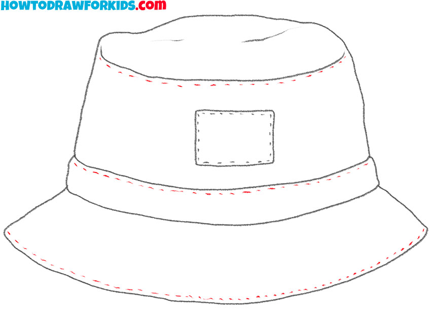 simple bucket hat drawing