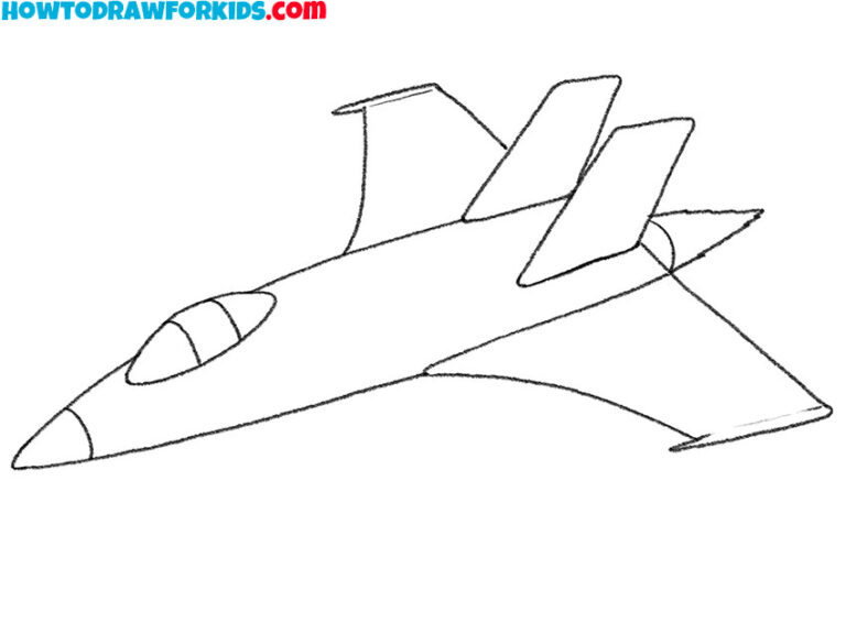 How to Draw a Fighter Jet - Easy Drawing Tutorial For Kids