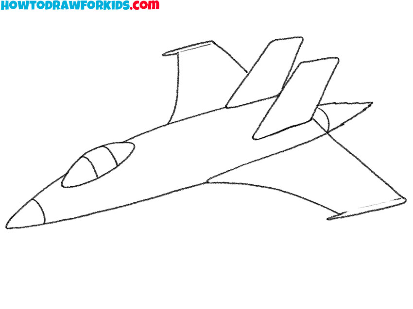 how to draw a fighter jet for kindergarten