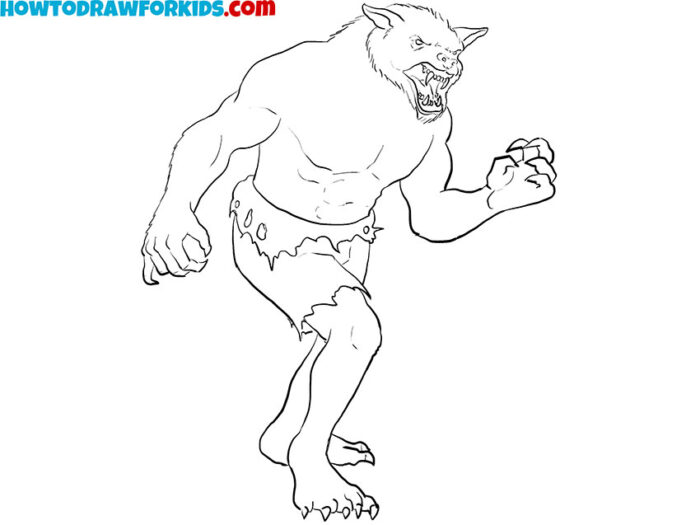 Angry Werewolf coloring page