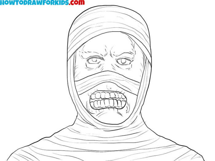 Mummy face coloring page