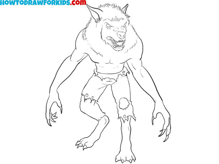 Realistic Werewolf Coloring Page