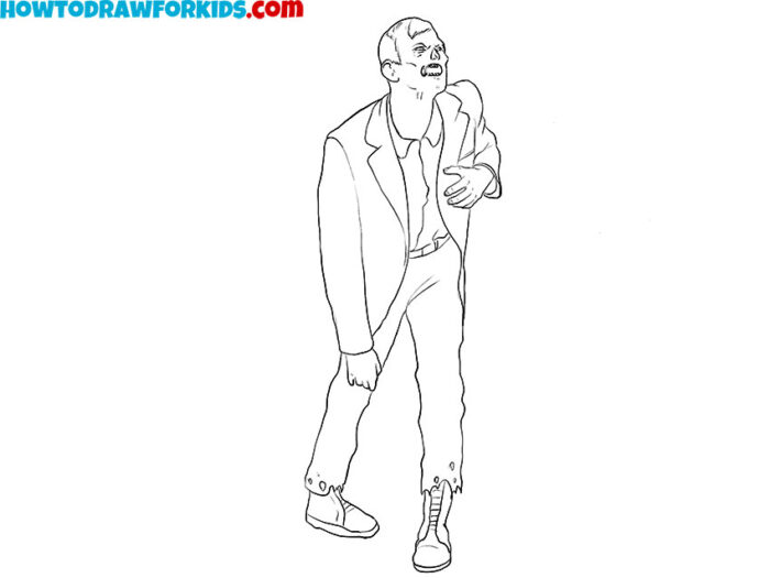 Realistic Zombie Coloring Page