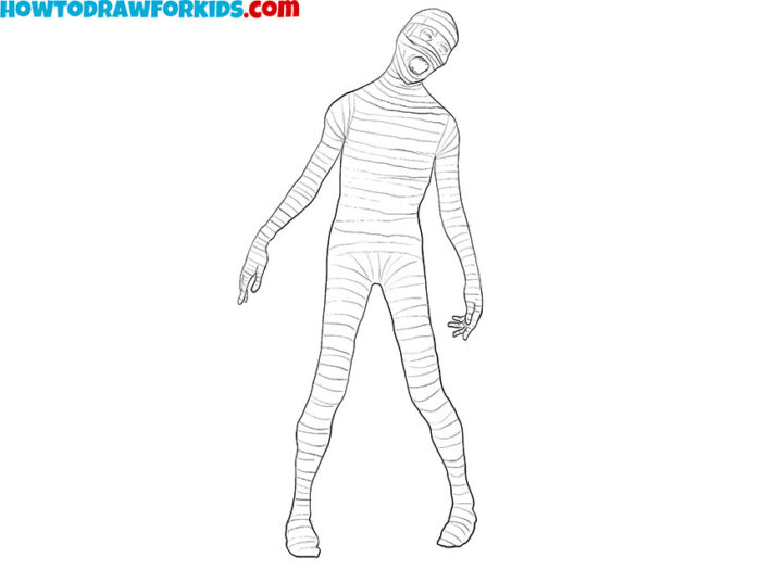 Realistic mummy coloring page