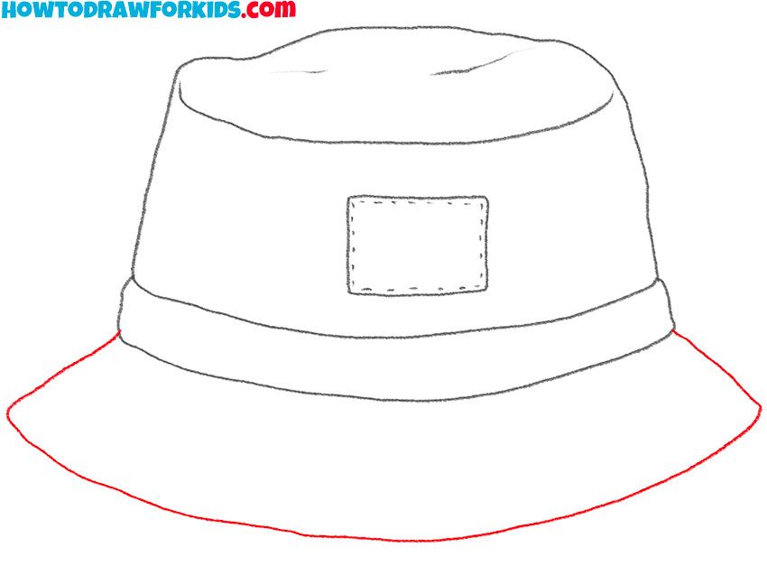 Draw the brim of the bucket hat