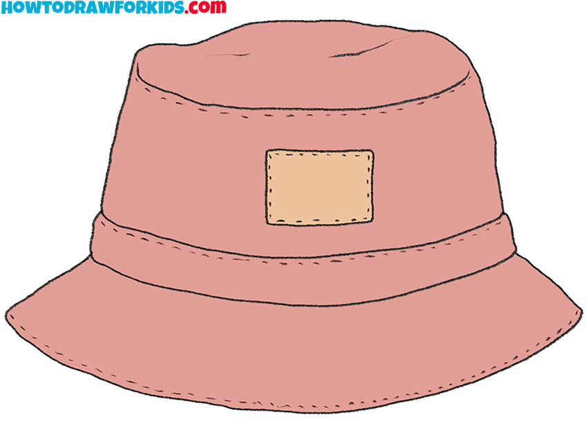Add some colors to the bucket hat drawing