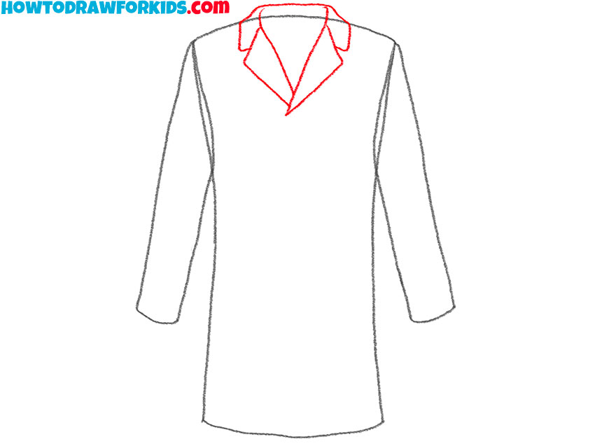 Add the collar to the coat drawing
