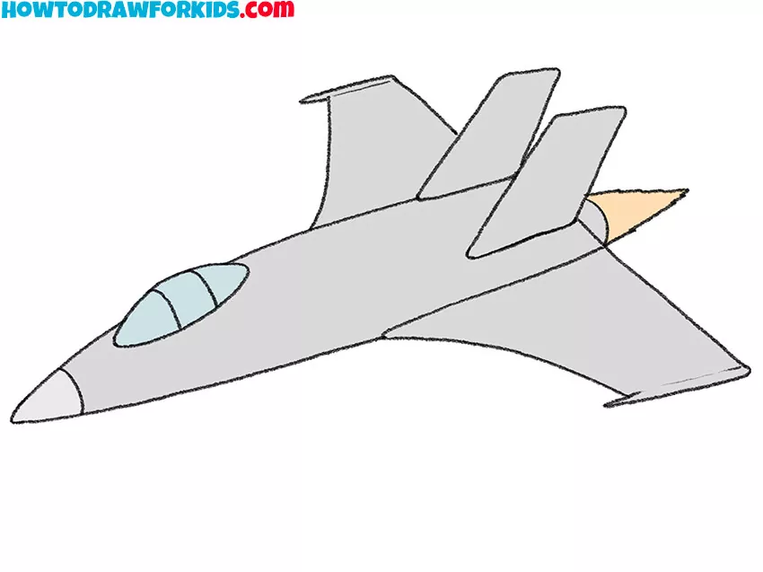 Color your fighter jet drawing