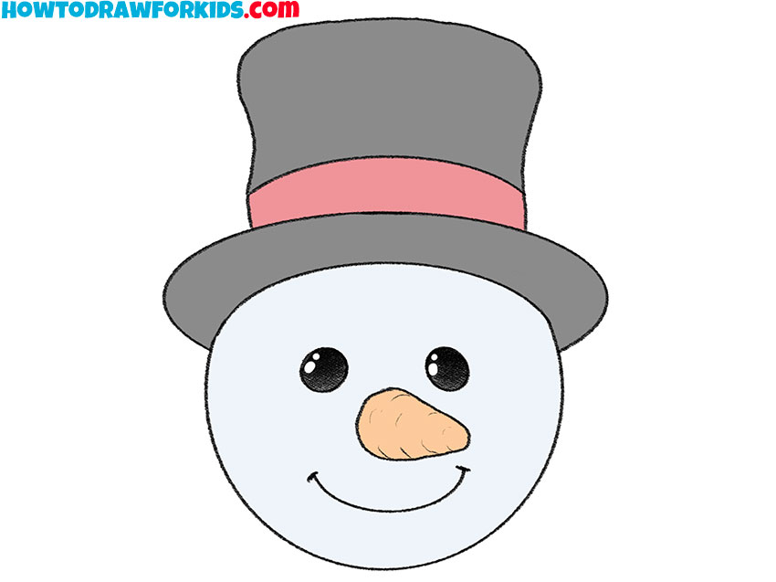 Add colours to the the snowman drawing