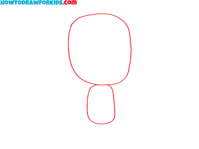 Draw the head and torso of the anime character