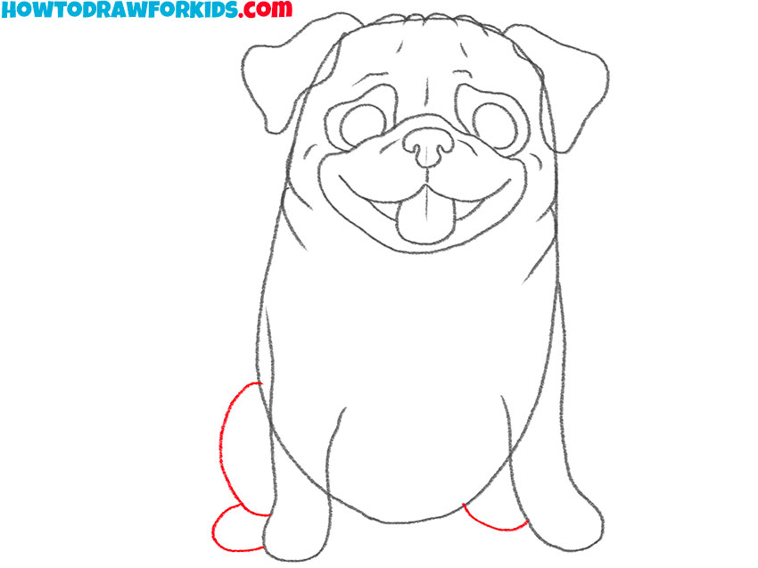 how to draw a cartoon pug