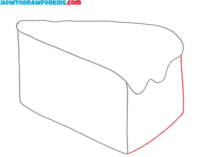 easiest way to draw a slice of cake