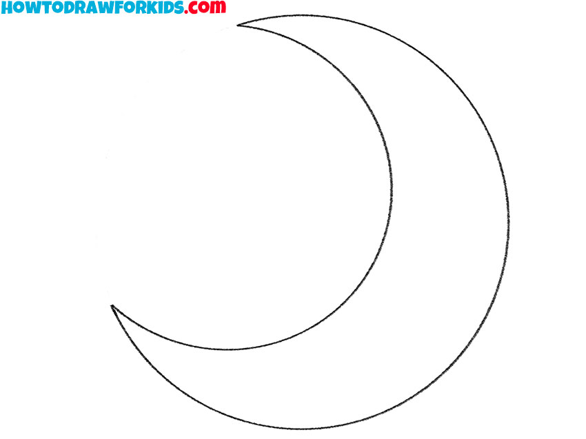 how to draw a perfect half moon