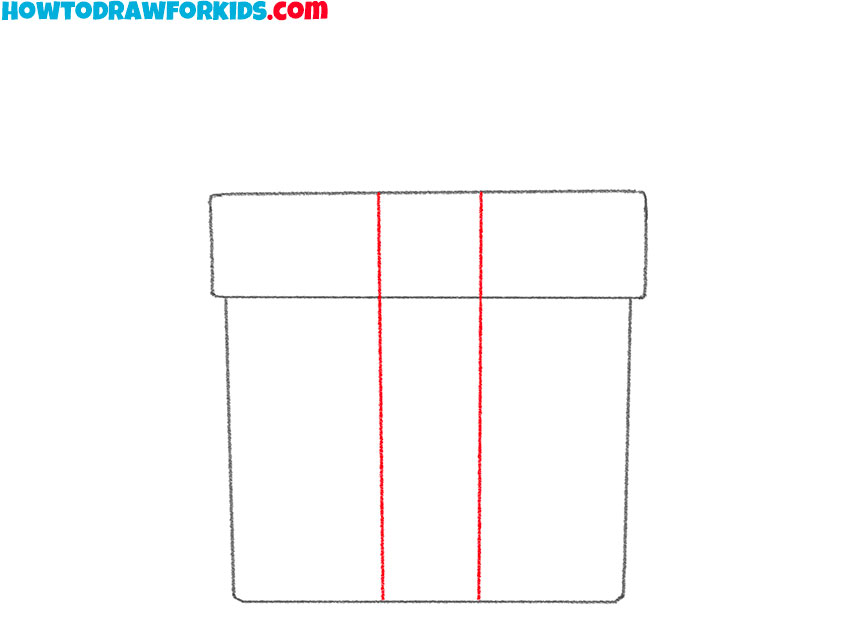 how to draw a present box easy