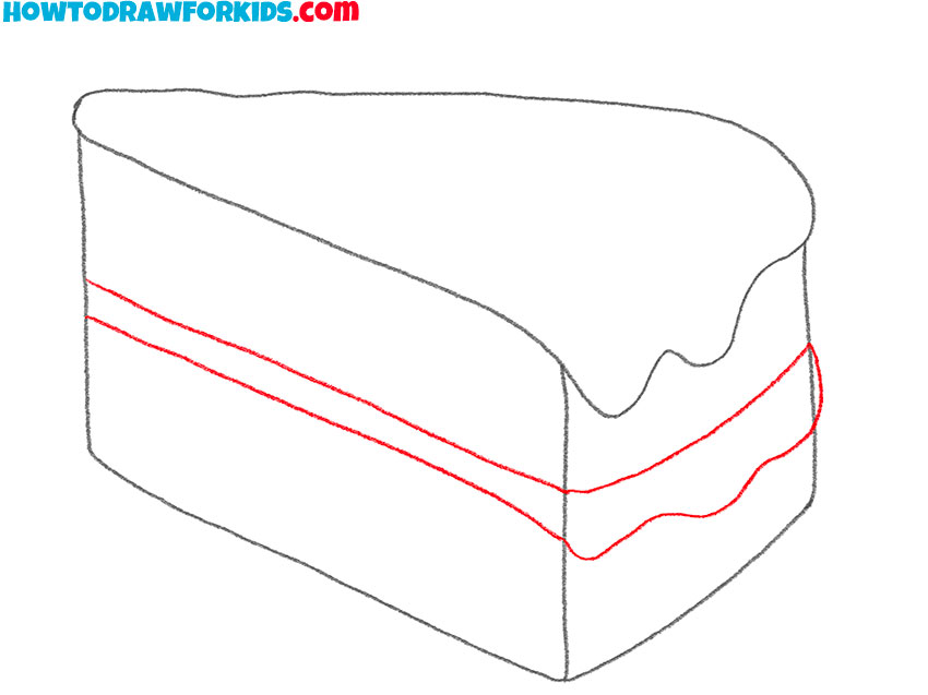 how to draw one slice of cake