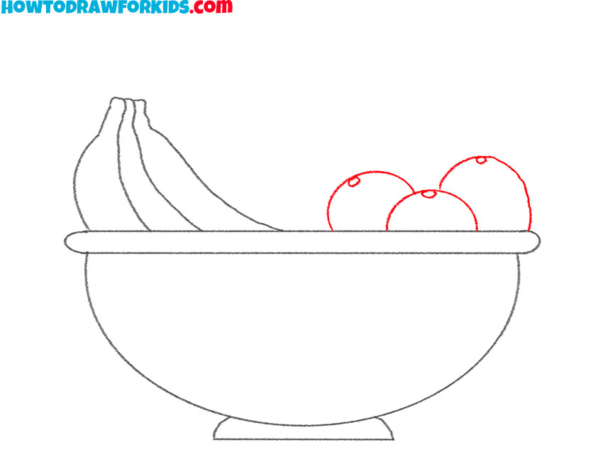 bowl of fruit drawing easy