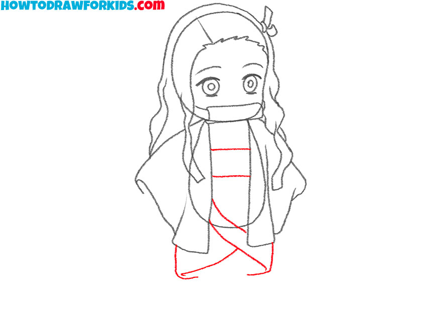 how to draw nezuko cute