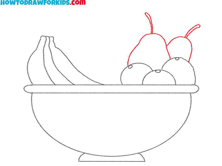 bowl of fruit drawing for kids
