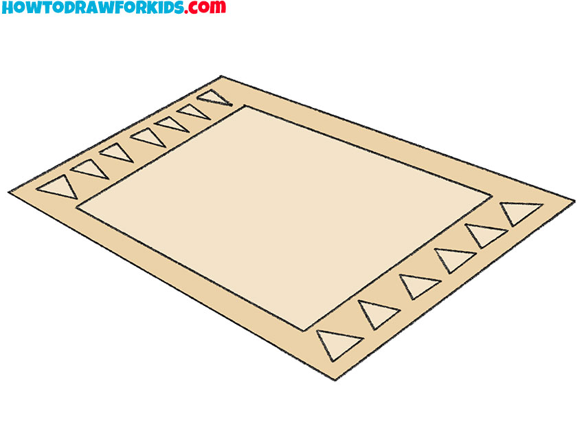 how to draw a carpet easy