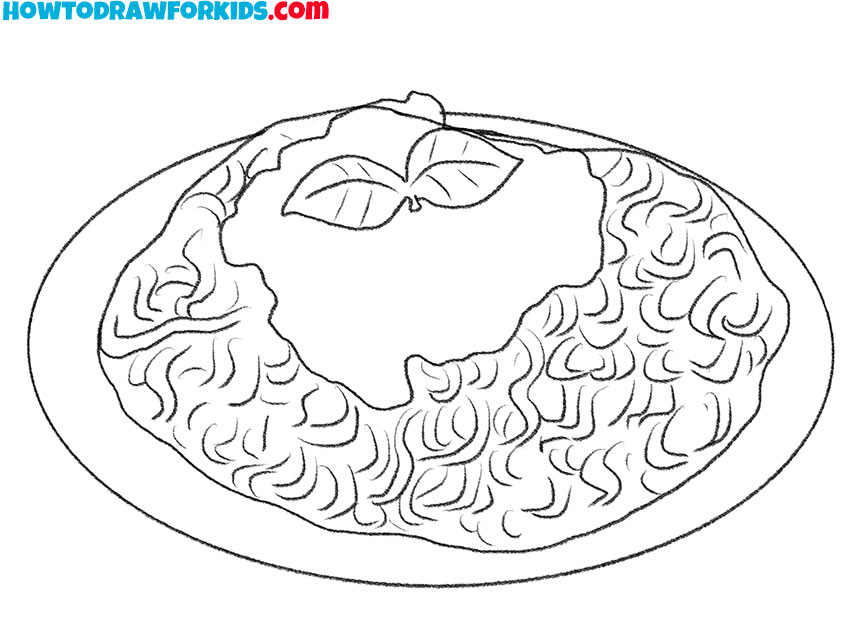 how to draw a plate of spaghetti