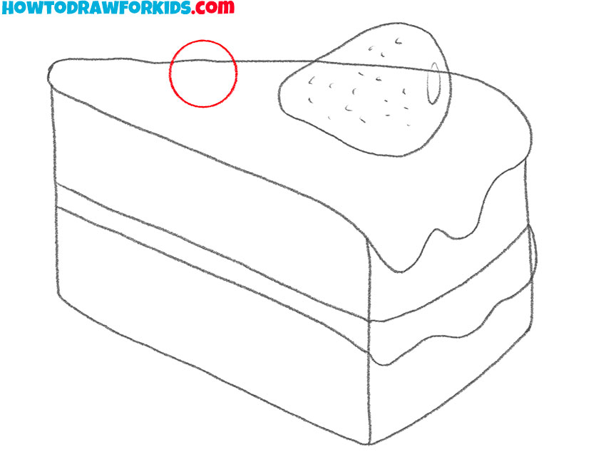 simple piece of cake drawing step by step
