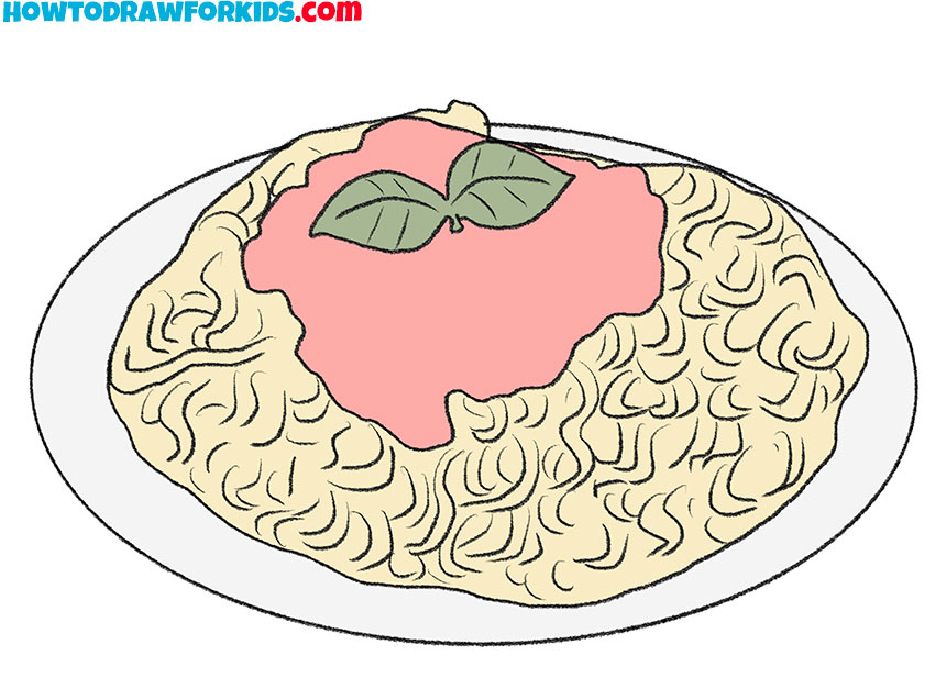 how to draw spaghetti easy