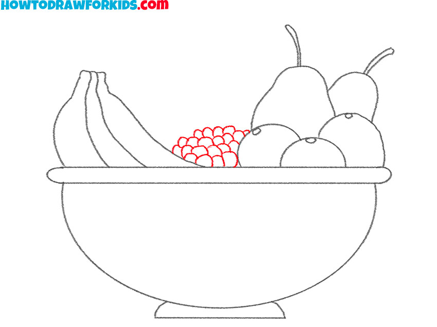 simple bowl of fruit drawing lesson