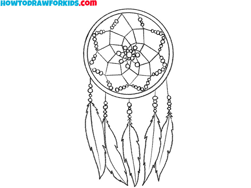 dream catcher drawing step by step