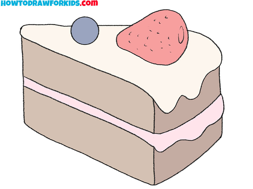 how to draw a piece of cake easy