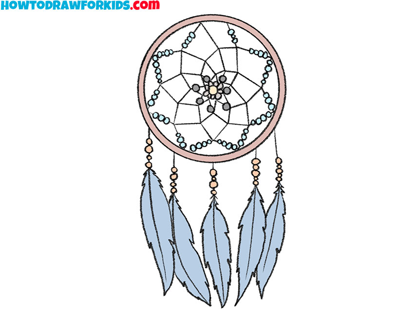 how to draw a dream catcher easy
