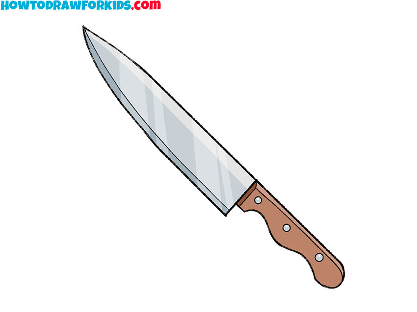 how to draw a knife easy
