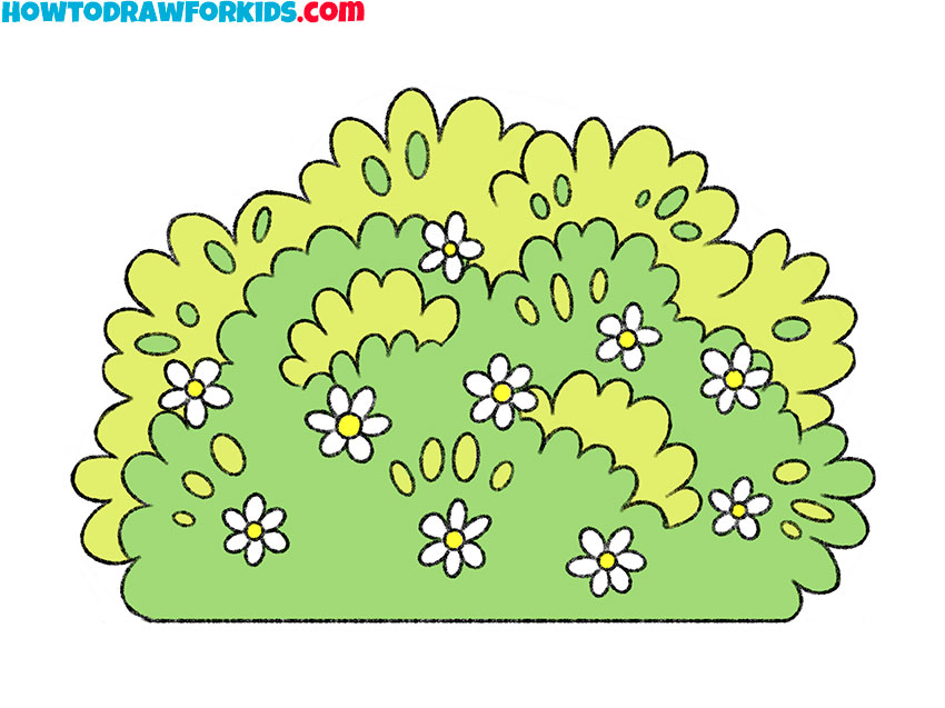  how to draw a shrub easy