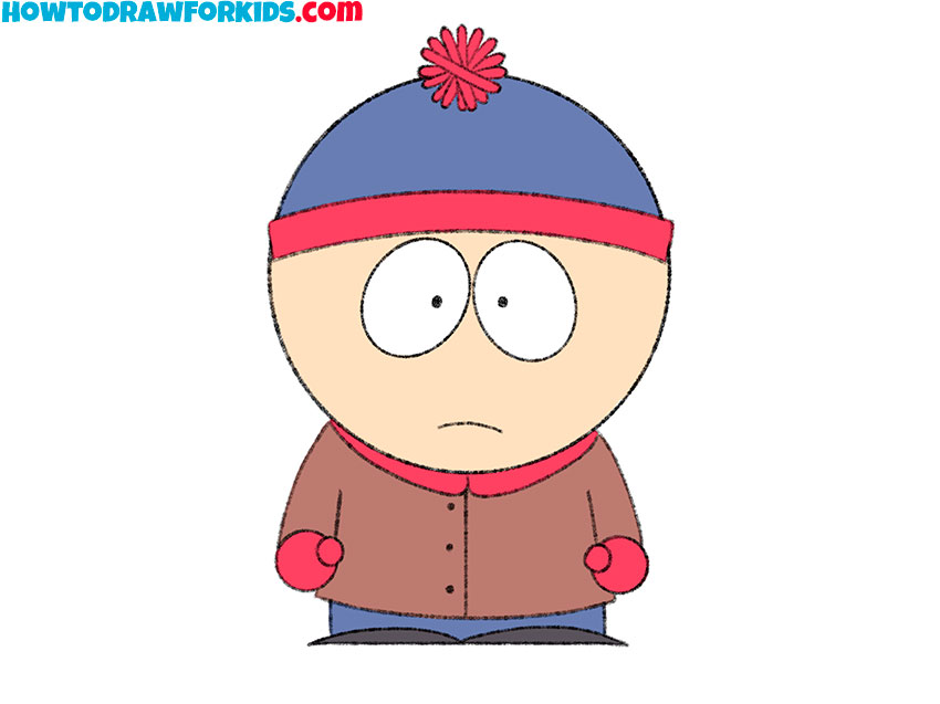 Color the drawing of Stan Marsh