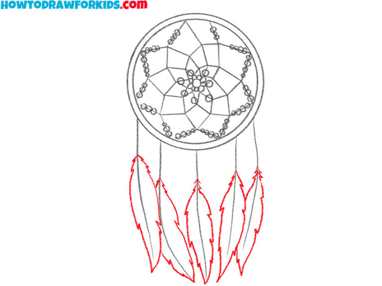 How to Draw a Dream Catcher - Easy Drawing Tutorial For Kids