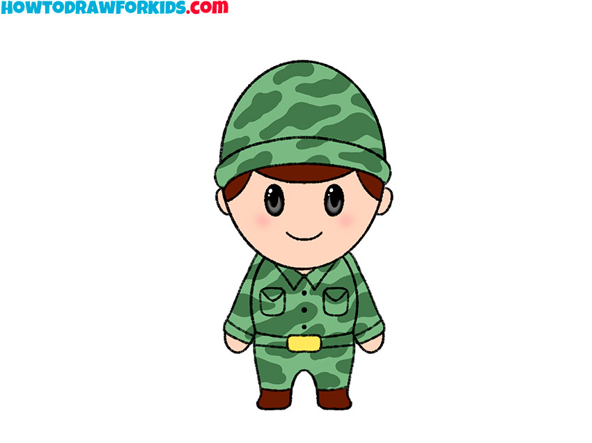 Color the military man drawing