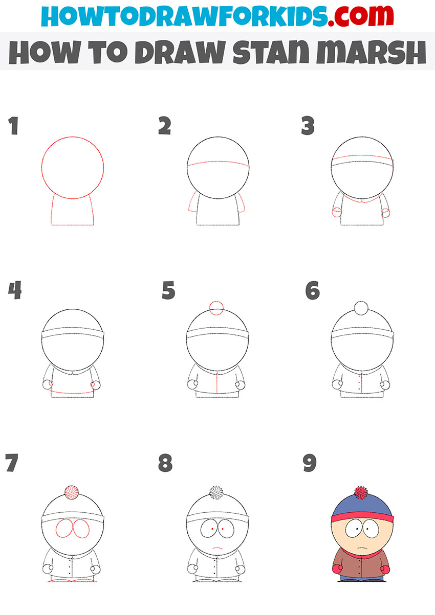 how to draw stan marsh step by step