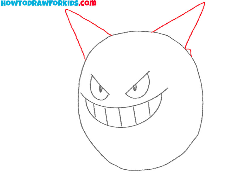 how to draw gengar easy step by step