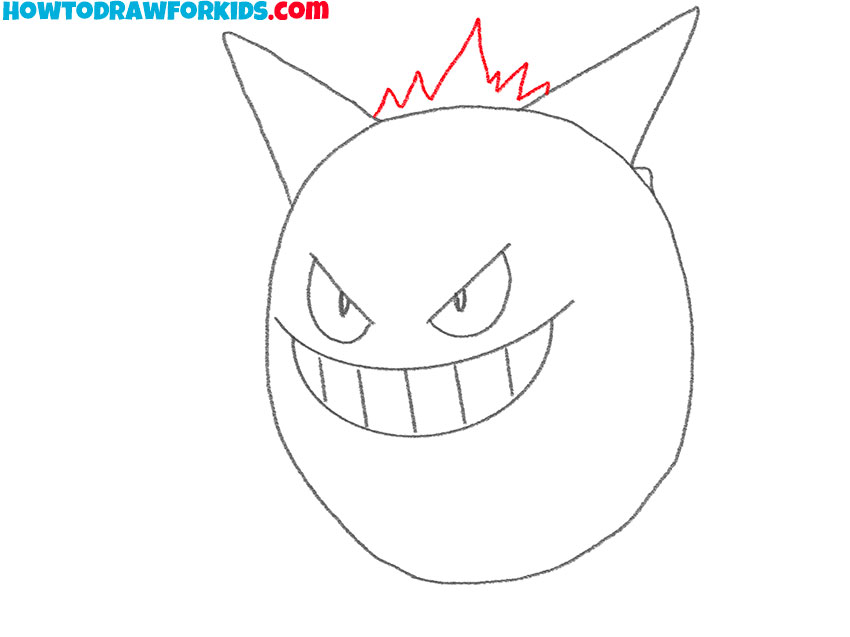 how to draw gengar step by step easy
