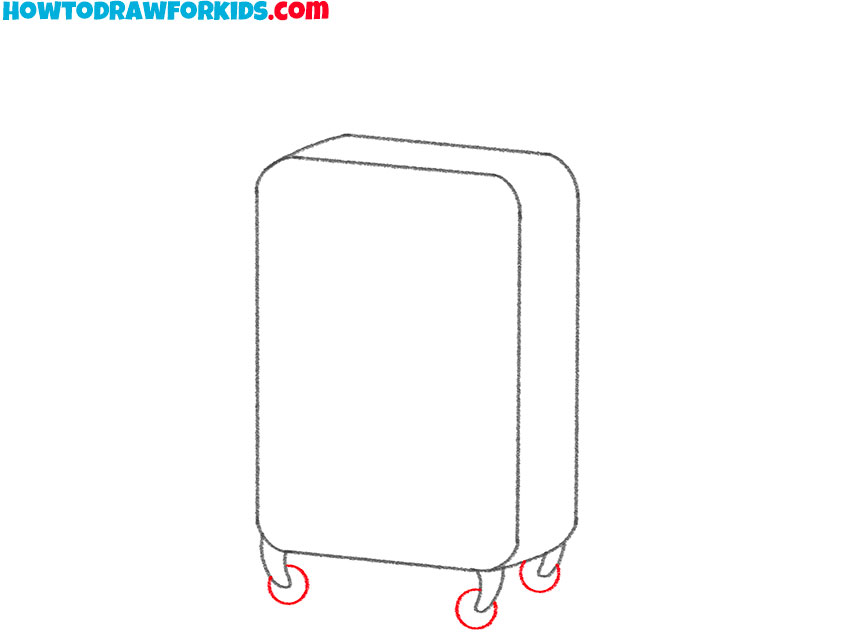 step by step how to draw a suitcase