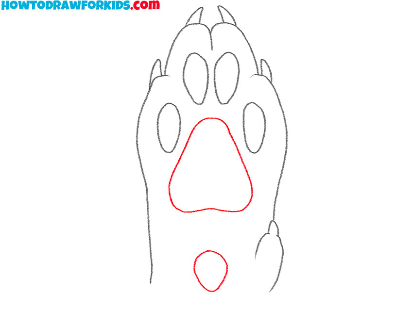 drawing of a wolf paw