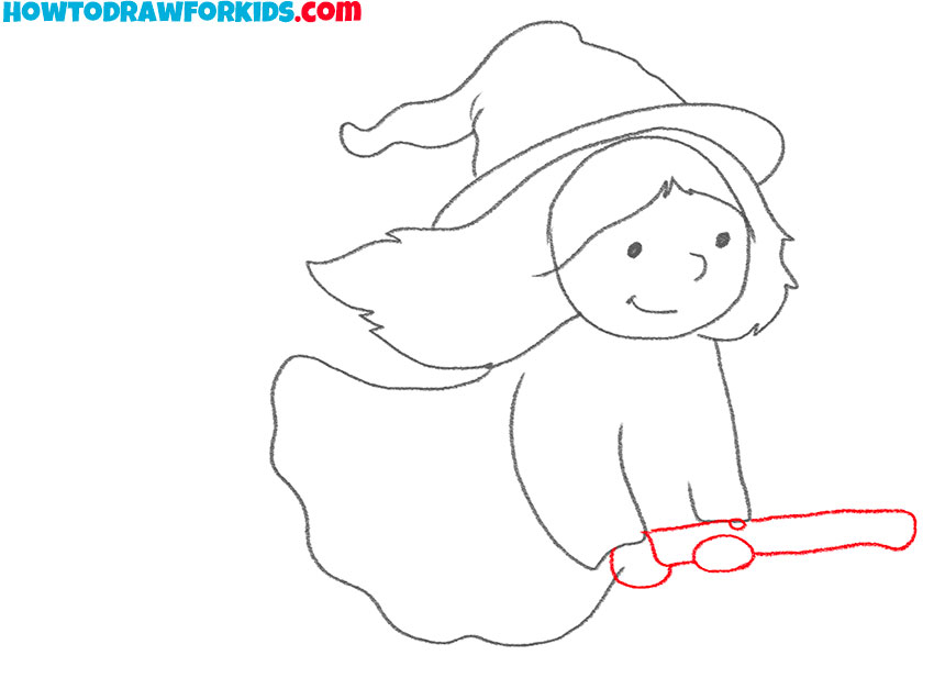 6 step Baba Yaga's broom drawing