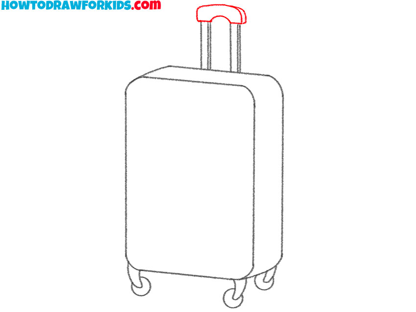 how to draw a cartoon suitcase