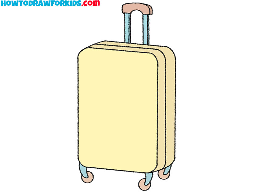 how to draw a suitcase easy