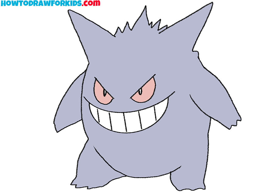 how to draw gengar from pokemon